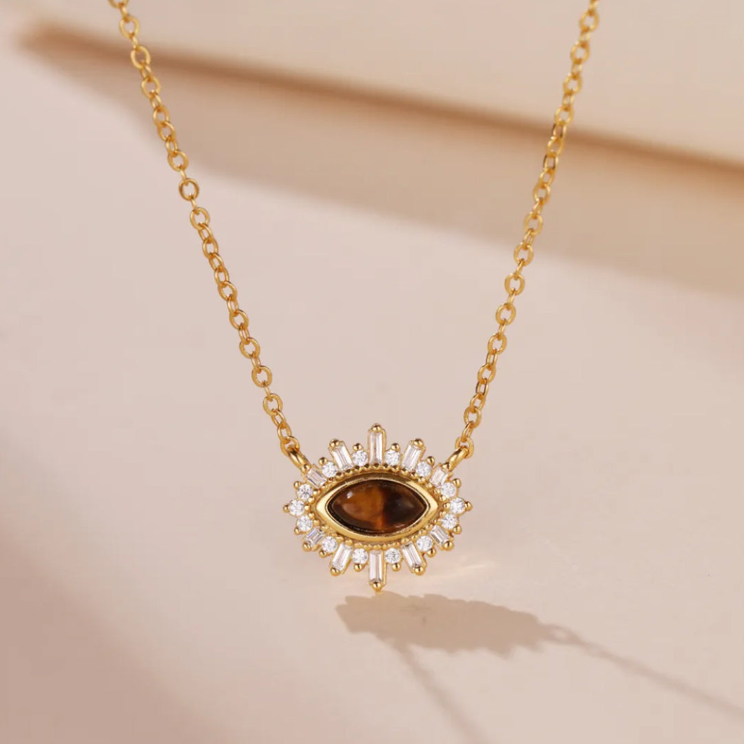 Gold-plated Tiger's Eye necklace